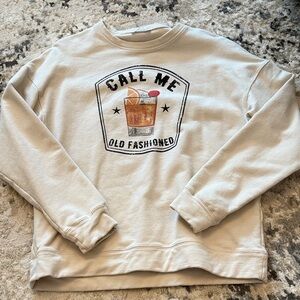 Cream Crewneck Call Me Old Fashioned size Large